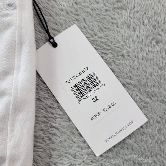 7 For All Mankind Jeans Women 32x32 White Original Bootcut Wide Baggy Y2K Skater - Picture 15 of 16